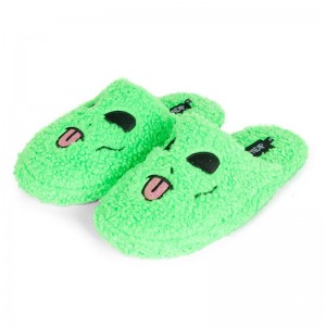 Ripndip Alien Face Fuzzy House Kengät Vihreä | FII3090L