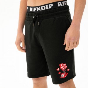 Ripndip Cupids Nightmare Sweat Shortsit Mustat | FIJ3241P