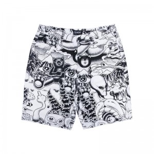 Ripndip Dark Twisted Fantasy Twill Shortsit Mustat Valkoinen | FIC3220T