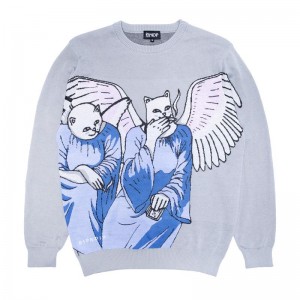 Ripndip Heaven And Hell Knit Neulepuserot Vaaleansininen | FIV3203R