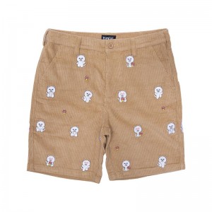 Ripndip Hello Nermy Corduroy Embroidered Shortsit Ruskea | FIT3255C