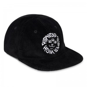 Ripndip Kinetic Field 6 Panel Corduroy Strapback Hatut Mustat | FIC3104T