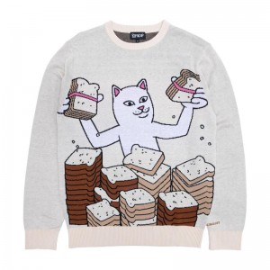 Ripndip Lets Get this Bread Knit Neulepuserot Beige | FIK3198O