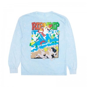 Ripndip Summer Break Pitkähihainen Vaaleansininen Pesu | FIF3484D