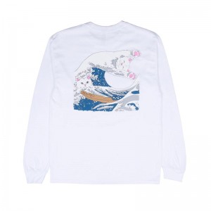 Ripndip The Great Wave Of Nerm Pitkähihainen Valkoinen | FIB3494E